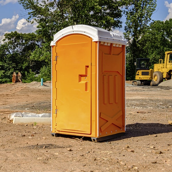 can i customize the exterior of the portable toilets with my event logo or branding in Russell KS